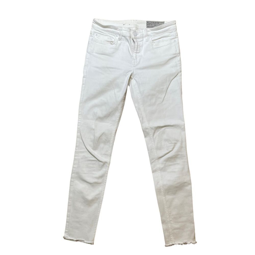 AllSaints White Cropped Skinny Jeans Size 27 | Mast Fit Designer Denim